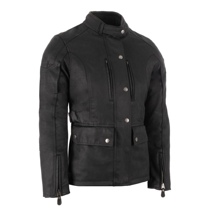Oxford Sterling Dry2Dry Women’s Wax Cotton Motorcycle Jackets Black maximomoto.uk!
