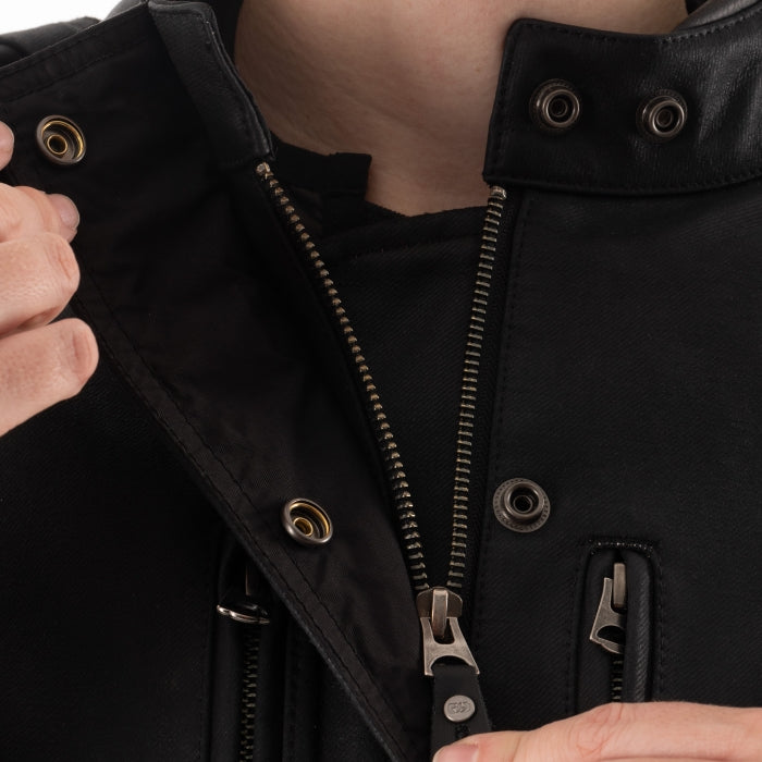 Oxford Sterling Dry2Dry Women’s Wax Cotton Motorcycle Jackets Black 