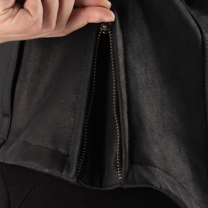 Oxford Sterling Dry2Dry Women’s Wax Cotton Motorcycle Jackets Black 