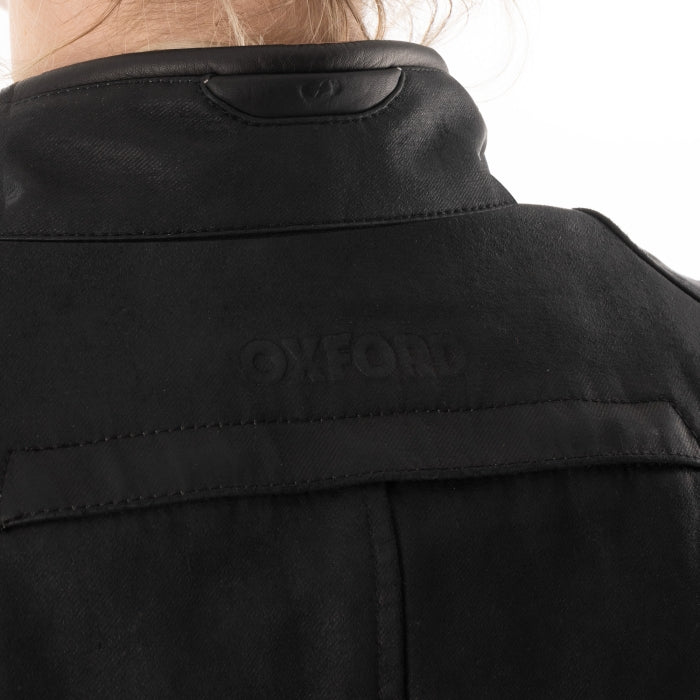 Oxford Sterling Dry2Dry Women’s Wax Cotton Motorcycle Jackets Black 