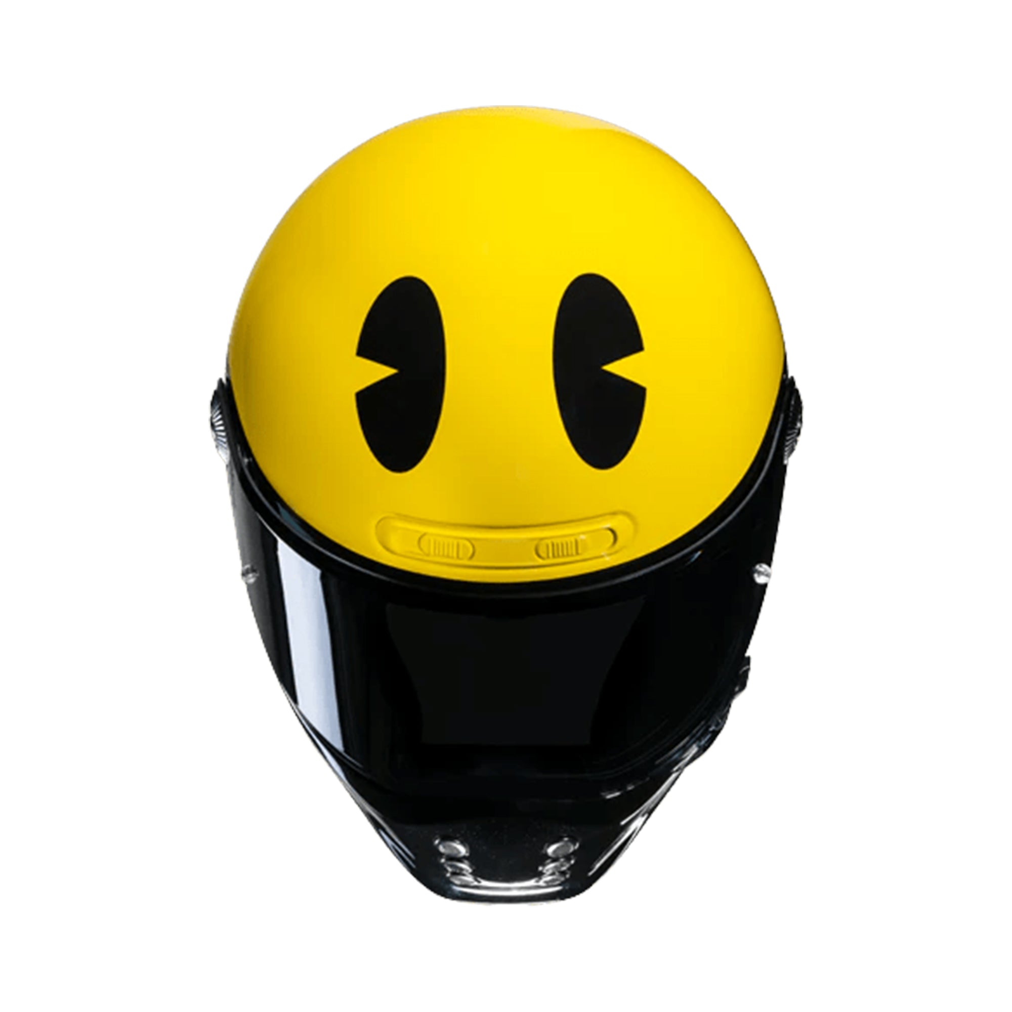 HJC V10 PAC Man Retro  Motorcycle Helmet Yellow ECE 22.06 
