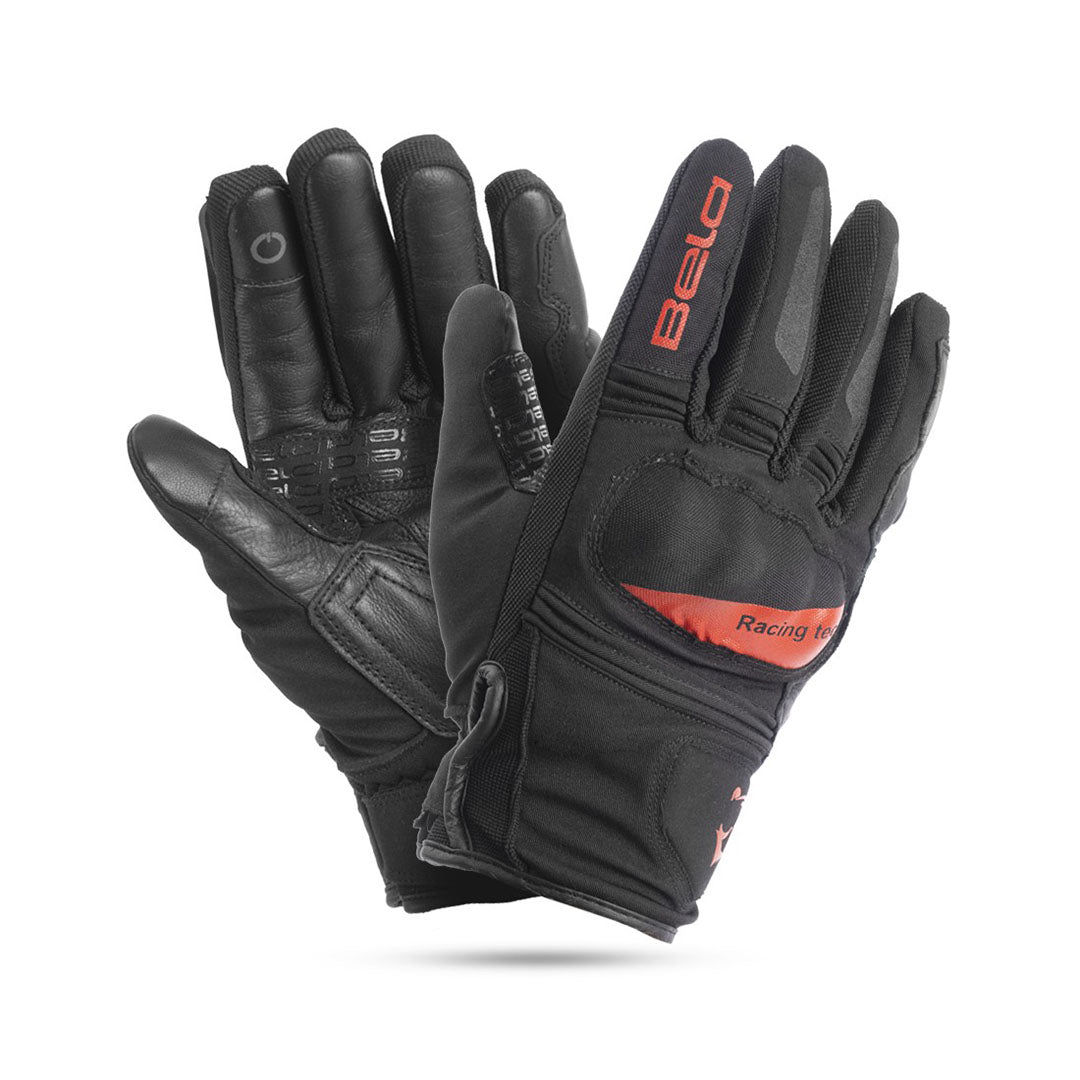 bela boom winter wr black and red gloves whole view
