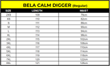 bela calm digger short winter textile pant black size chart