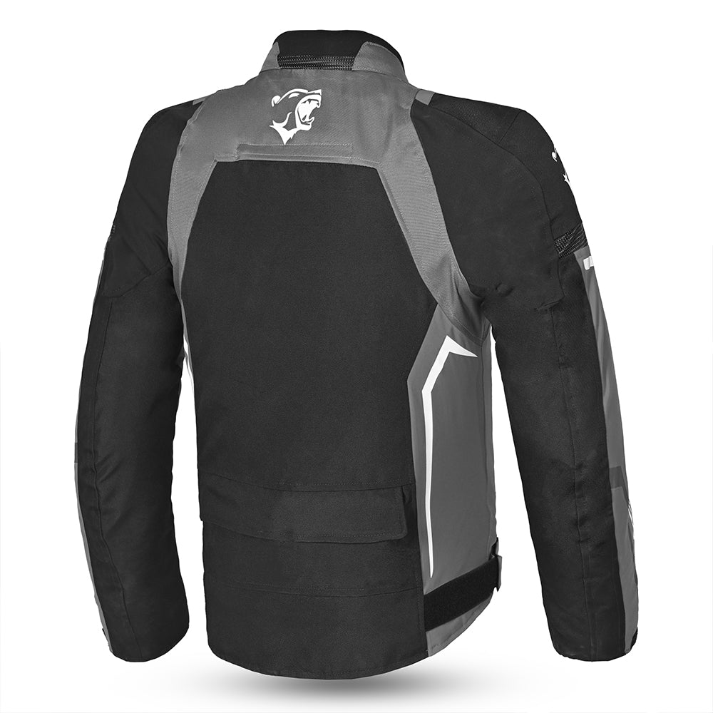 bela cordaniel textile jacket black and dark-gray back side view