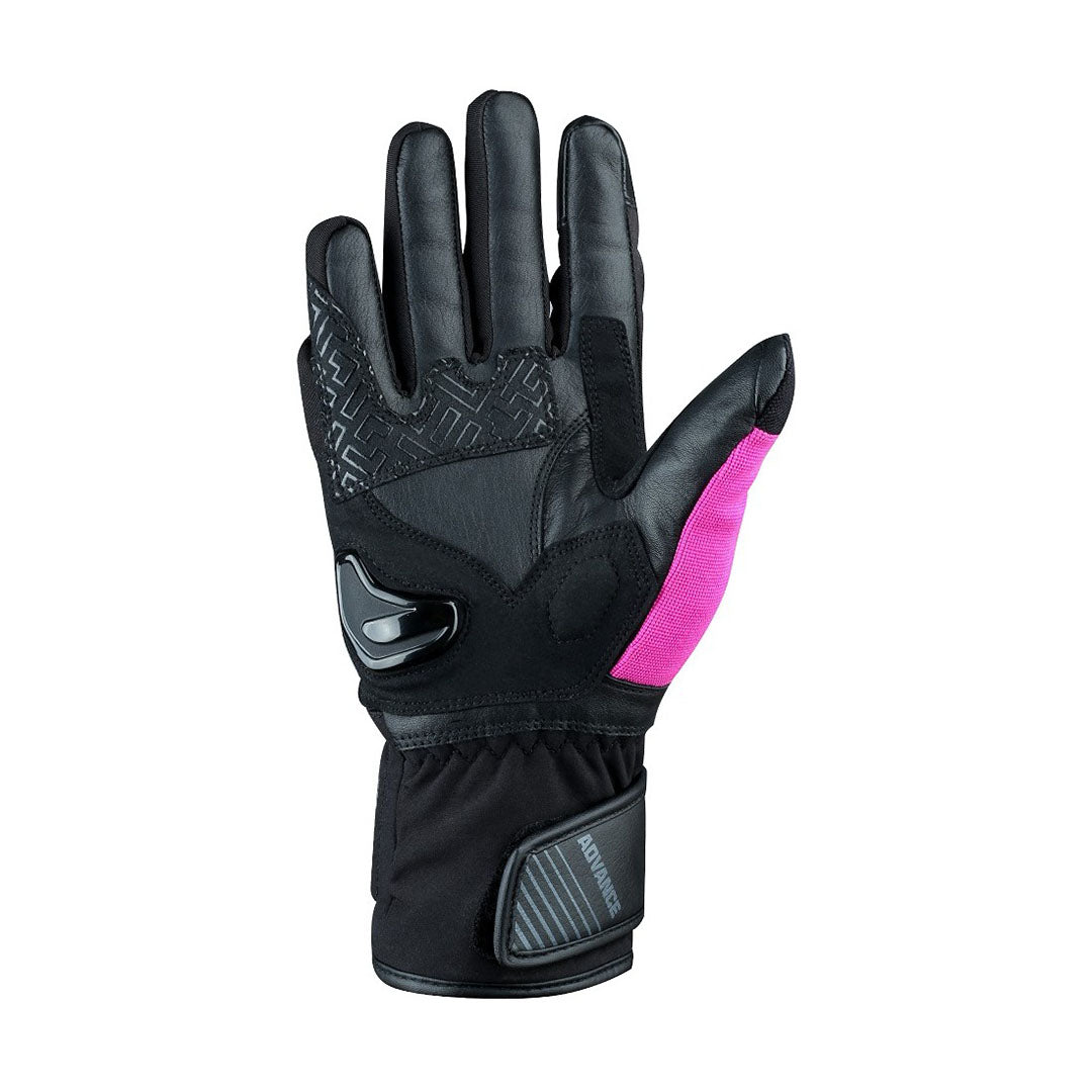 bela highway lady winter black and pink gloves front side view