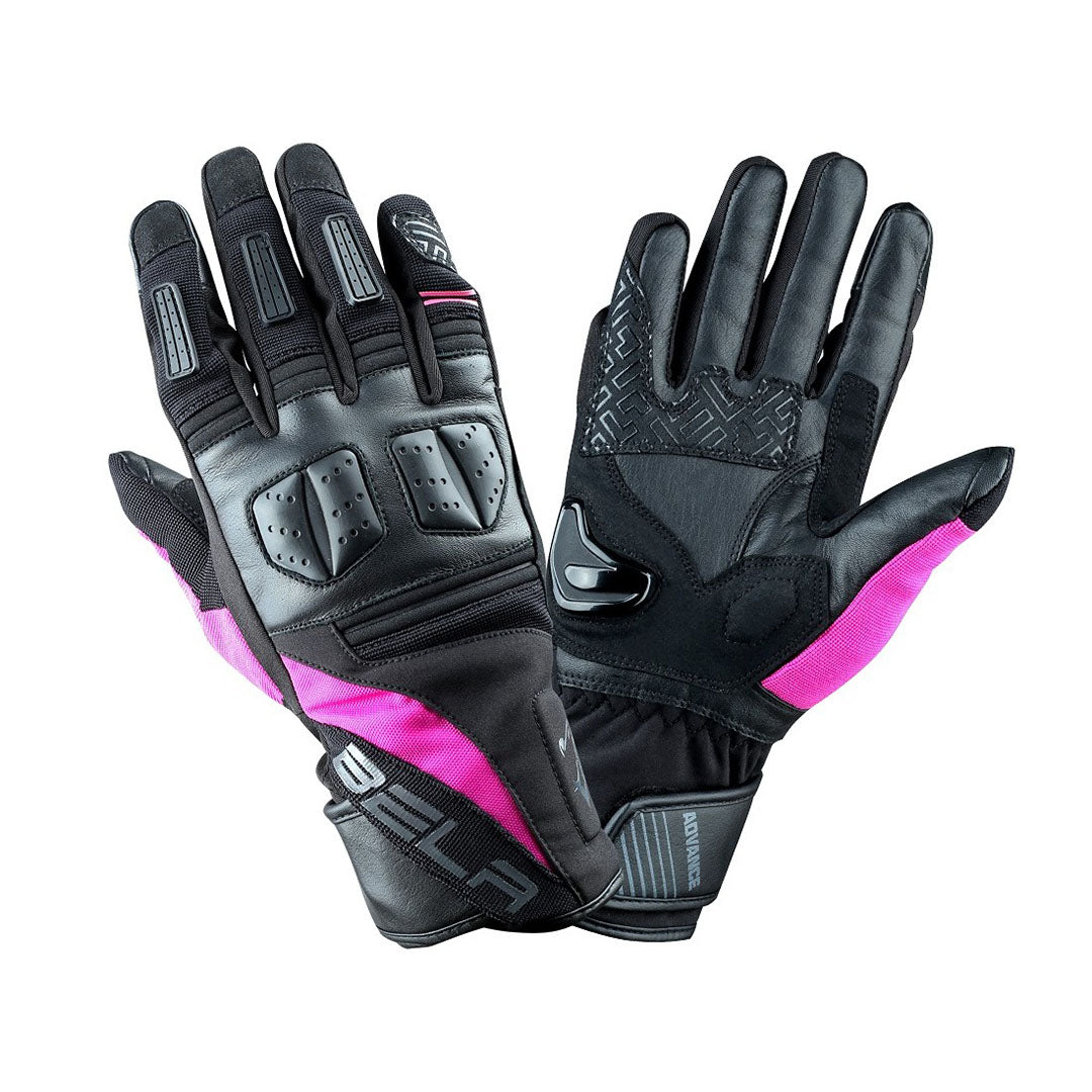 bela highway lady winter black and pink gloves whole view