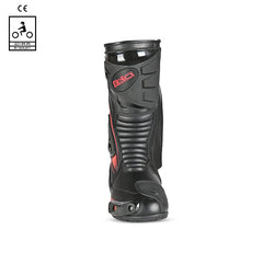 bela master man racing boot black and red front side view