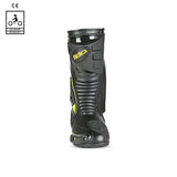 bela master man racing boot black and yellow flouro front side view