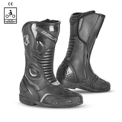 BELA Micro Strip Boots - Racing Boots - Black Grey MaximomotoUK