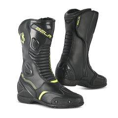 bela micro strip racing boots black and yellow flouro whole view