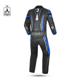 bela rocket man mix kangaroo 2 pc black and blue racing suit back side view 