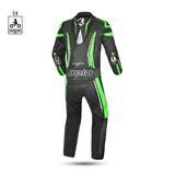 bela rocket man mix kangaroo 2 pc black and green racing suit back side view 