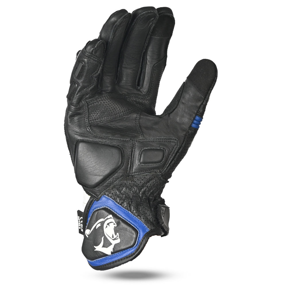 BELA Rocket Short - Racing Gloves - White Blue Black MaximomotoUK