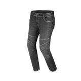 bela rosekin ladies denim jean black front side view