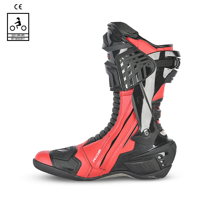 bela speedo 2.0 racing black and red boot side view
