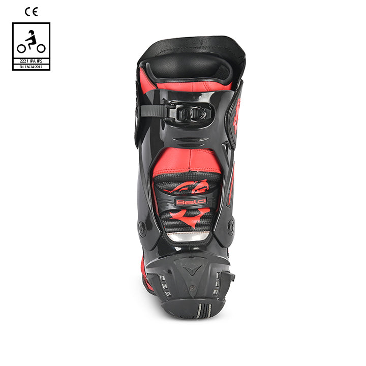 bela speedo 2.0 racing black and red boot back side view