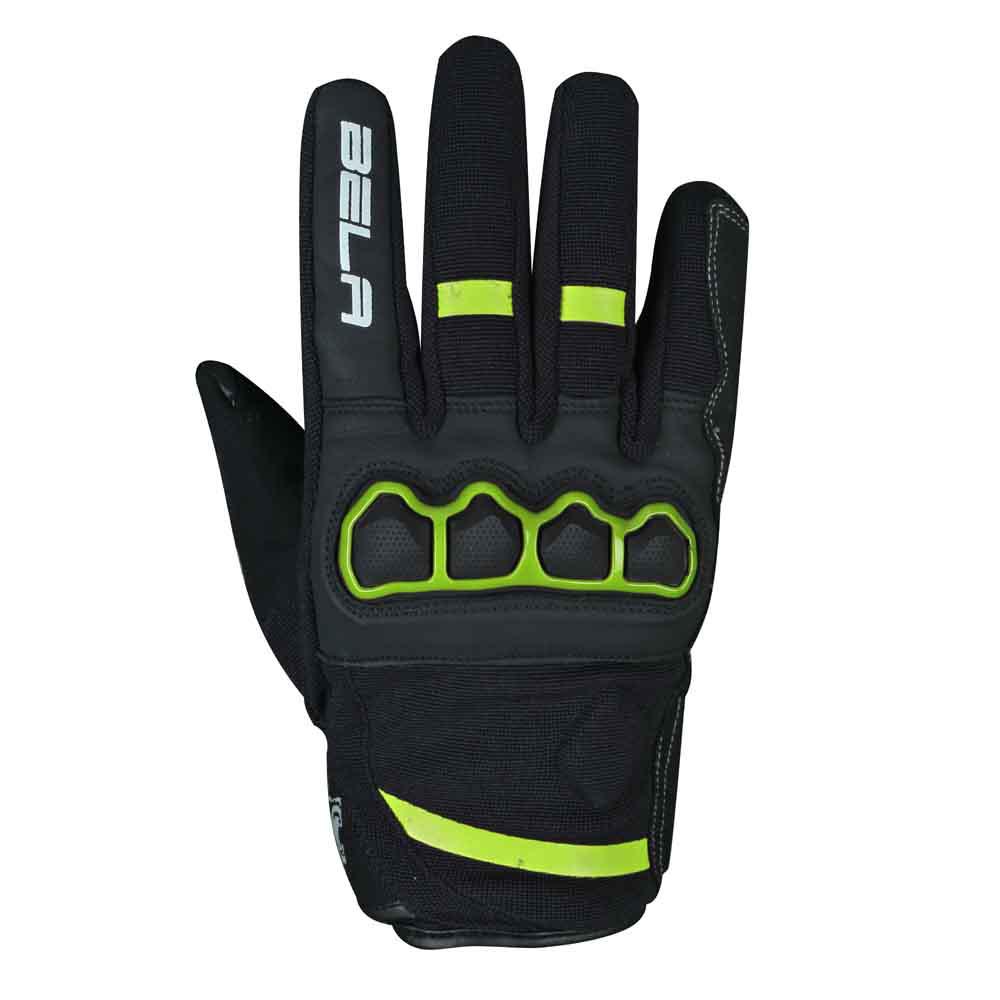 bela tracker black and yellow flouro gloves back side view