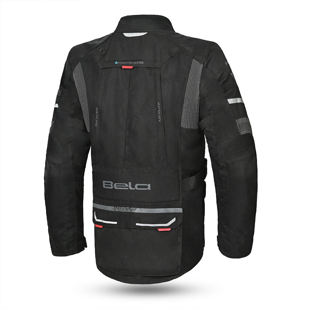 bela transformer the winter jacket black and dark-gray back side view