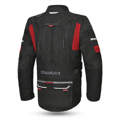 bela transformer the winter jacket black and red back side view