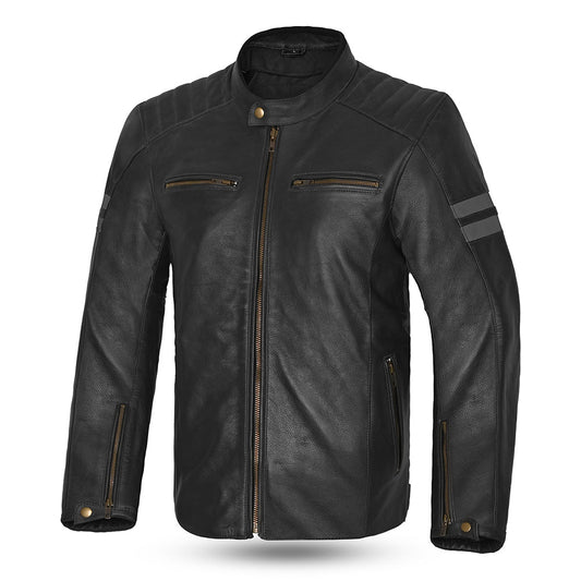 Bela Stark - Leather Jacket - Black Gray MaximomotoUK