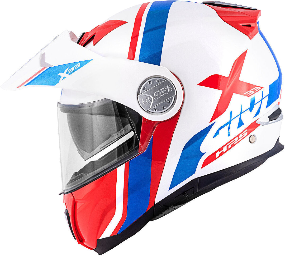 GIVI HX33 - Glossy White Red Blue MaximomotoUK