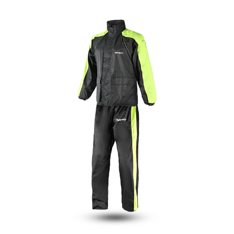 4-Piece Motorcycle Rain Suit – Waterproof Jacket, Trousers, Overgloves & Overboots For Riding In Wet Weather (Size 3XL, Black) - View #9