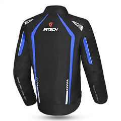 r-tech marshal textile jacket black and blue back side view