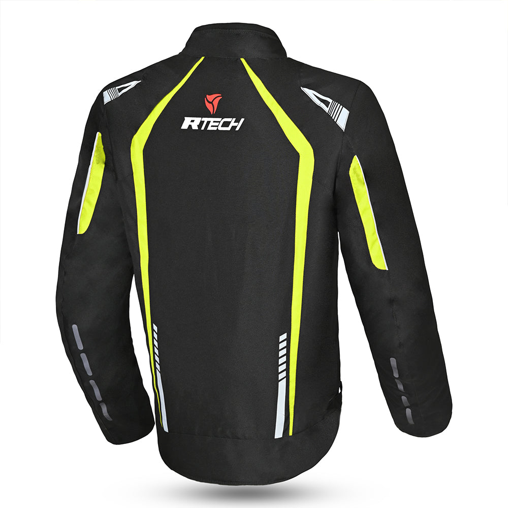 r-tech marshal textile jacket black and yellow back side view