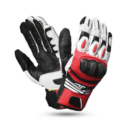 R-TECH Rocco Racing Gloves - BLACK FLOURO RED MaximomotoUK