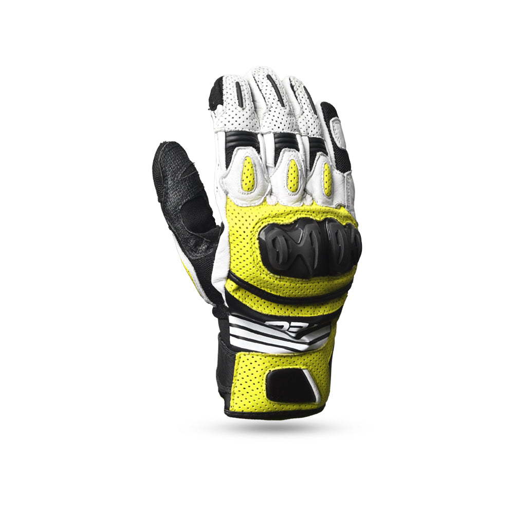 R-TECH Rocco Racing Gloves - BLACK YELLOW FLOURO MaximomotoUK