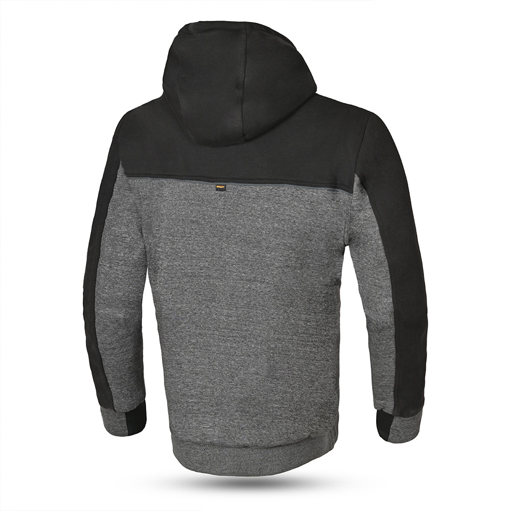 r-tech suspension hoodie black and grey back side view