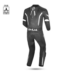 shua infinity 1 pc black and white racing suit back side view
