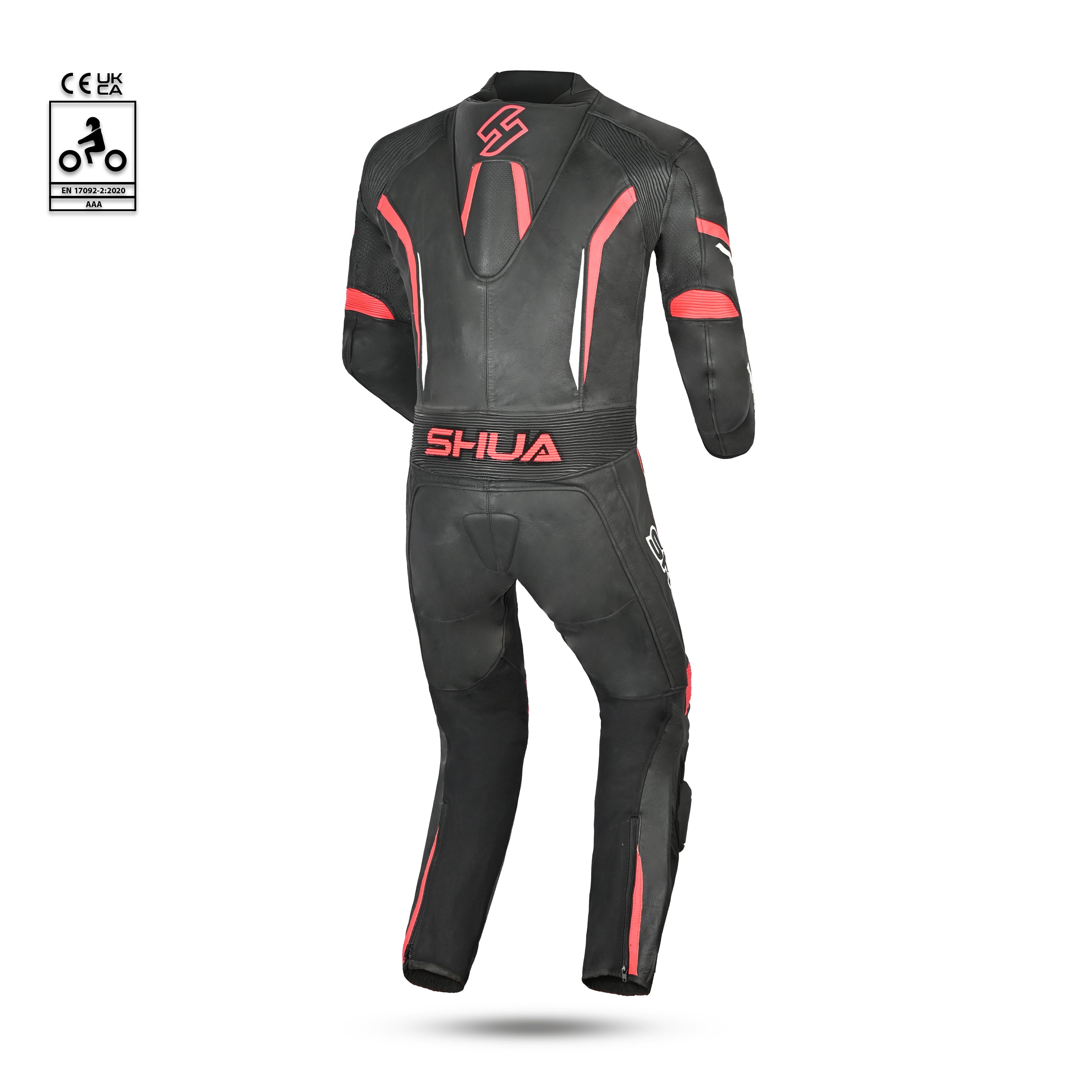 shua infinity 1 pc racing suit black red